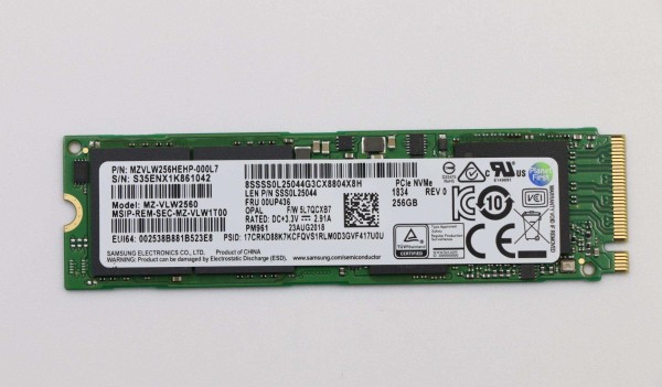 5SS0W79496 Lenovo SSD 256GB NVME T450 T450s T550 X250 L450 W550s T560 P50s