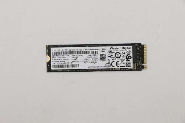 5SS0V26412 Lenovo SSD 512GB M.2 NVME T490 T14 P17 X13 P1 P330