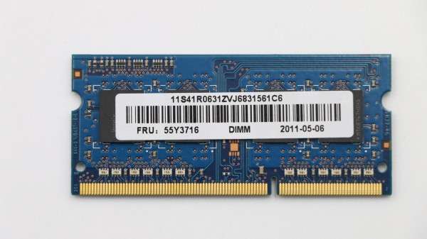 55Y3716 Lenovo Speicher 2GB DDR3 1333 S0DIMM X120e T420s T420 T520 W520 X220 L421