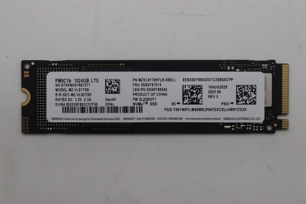 5SS0Y87014 Lenovo Festplatte 1TB M.2 SSD 2280 PCIe4x4 Samsung M70q Gen 4, Neo 50t Gen 4, M75q Gen 5,