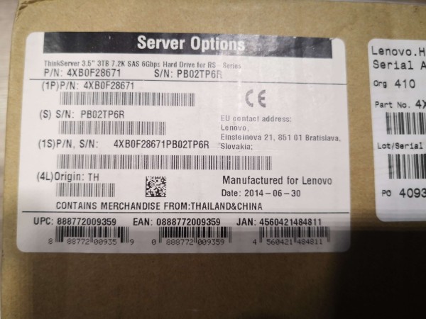4XB0F28671 Lenovo Festplatte gebraucht - 3 TB - intern 4XB0F28671 Lenovo Festplatte gebraucht - 3 TB - intern