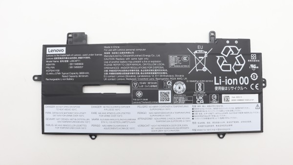 5B11M90057 Lenovo Akku 4 Cell 57Wh intern X1 Carbon 9th X1 Yoga 6th 5B11M90057 Lenovo Akku 4 Cell 57Wh intern X1 Carbon 9th X1 Yoga 6th
