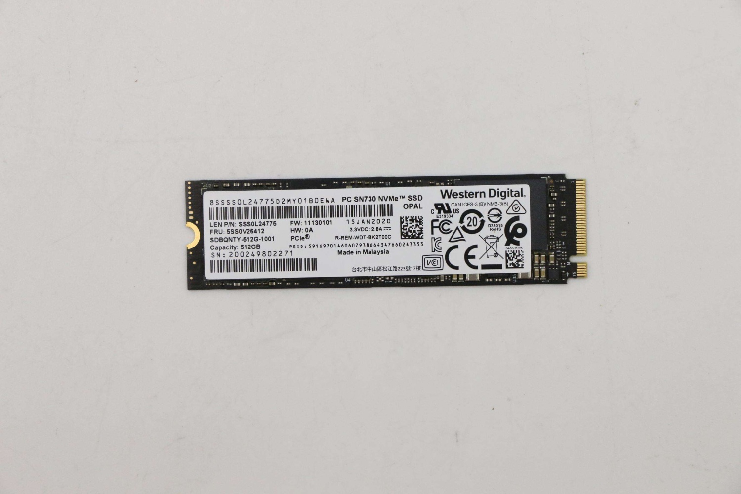 Original 01LX201 Lenovo SSD 512GB NVME T490 T14 P17 X13 P1